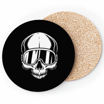 Discover Skull with ski goggles, skiing, snowboarding Coasters