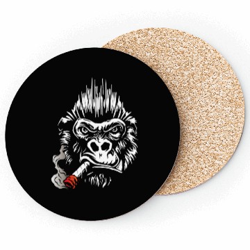 Discover Gorilla smokes cigar, Big Boss Coasters gift