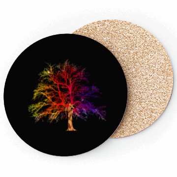 Discover Fantasy tree gradient chakra forest peace Coasters