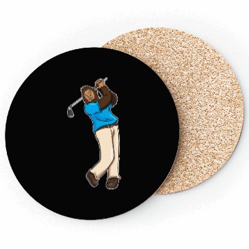 Discover Golf Golfer Bigfoot Sasquatch Gift Coasters