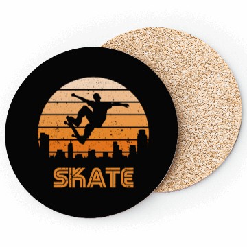 Discover Retro Sunset Skate Coasters