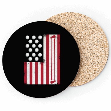 Discover Golf Flag on 4th Of July Coasters