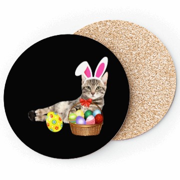 Discover easter Coasters cat funny bunny ears eggs gift cat
