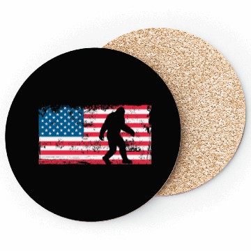 Discover Retro Bigfoot US Flag Coasters