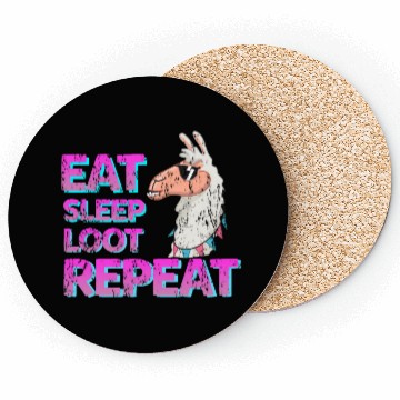 Discover cool Llama eat sleep loot Coasters