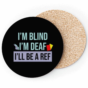 Discover Funny Soccer Referee Whistle Jersey Coasters