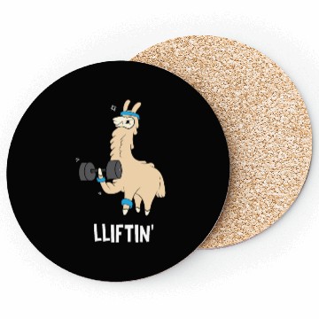 Discover Lama in the gym - lifting weights Coasters