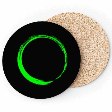 Discover Circle Design Green Coasters