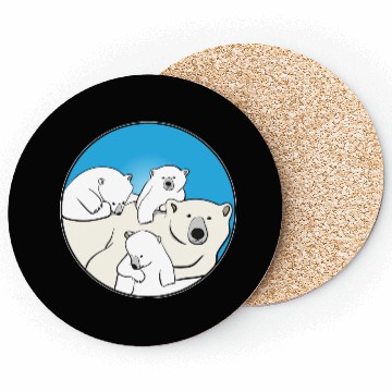 Discover The polar bear family Coasters