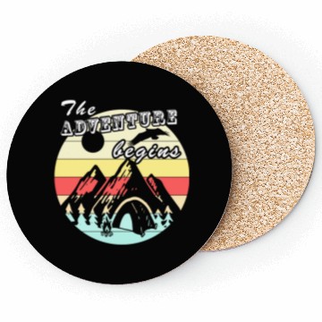 Discover Camping Retro Vintage Adventure Camping Gift Coasters