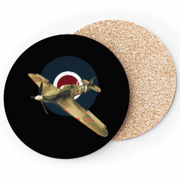 Discover Hawker Hurricane RAF WW2 Fighter Plane Coasters