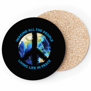Discover Imagine all the people living life in peace Design Coasters