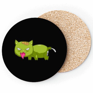Discover Zombie cat blood Halloween Coasters