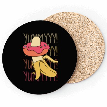 Discover Banana Donut Yummy Delicious Funny Coasters