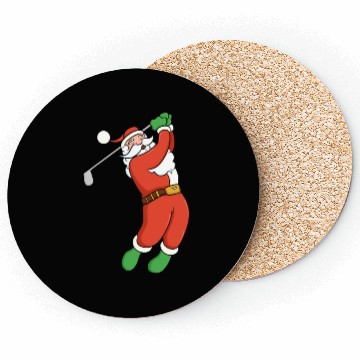 Discover Santa Claus Golfing Christmas Design Coasters