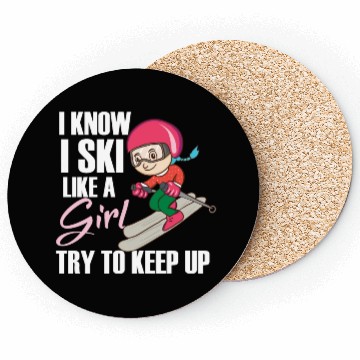 Discover Winter Ski Girl Coasters