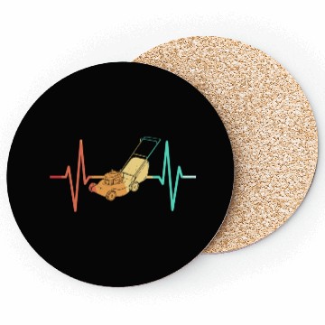 Discover Lawn Mowing Lawn Mower Heartbeat ECG Coasters