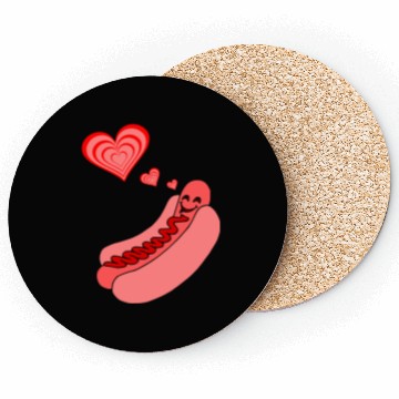 Discover Hot Dog Love Coasters