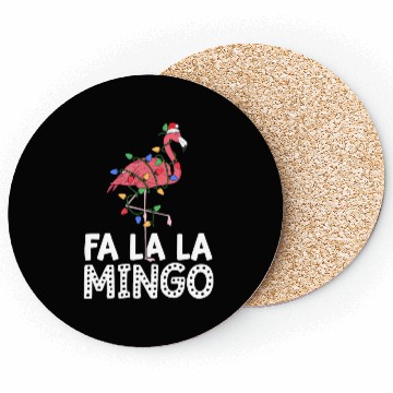 Discover Fa La La Mingo Flamingo Christmas Tree Lights Coasters
