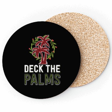 Discover Deck The Palms Tropical Hawaiian Buffalo Plaid Coasters