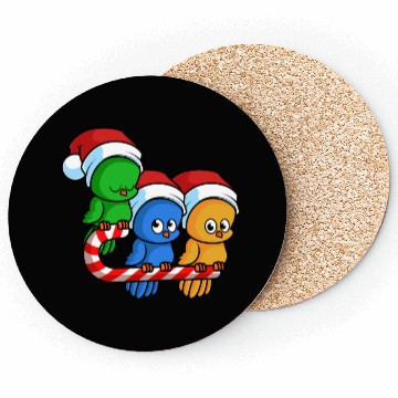 Discover Christmas Birds Candy Cane Coasters