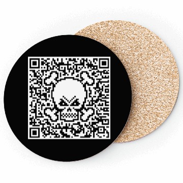 Discover Skull And Crossbones (Quick Response Code / NEG) Coasters