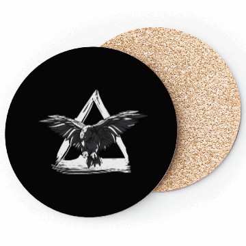 Discover Crow in triangle awesome crow design Coasters