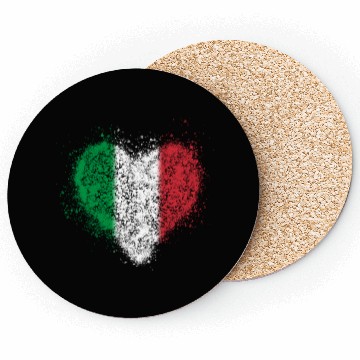 Discover Italian Heart Flag Vintage Coasters
