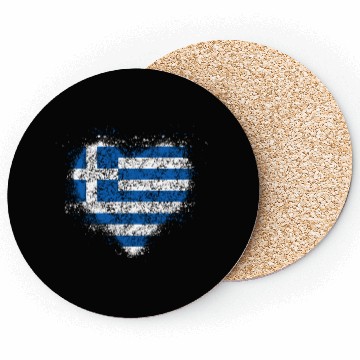 Discover Heart Greek Flag Coasters