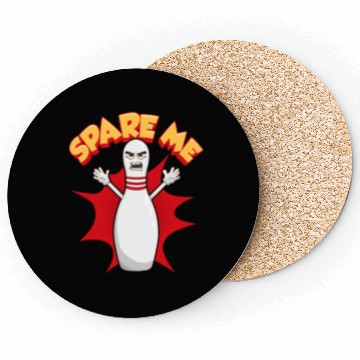 Discover Funny Scared Angry Bowling Pin: Spare Me Gift Idea Coasters