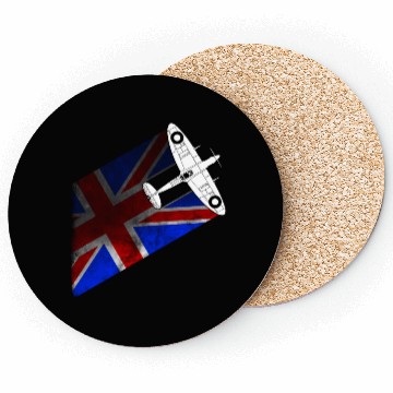 Discover Spitfire UK Flag Mk.1 RAF British WWII Coasters
