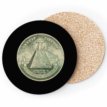 Discover Illuminati Pi Great Seal 3.14 Pi Day Coasters