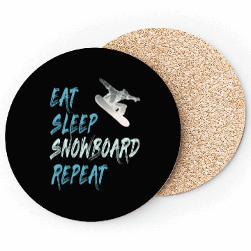 Discover eat sleep snowboard repeat winter sports gift Coasters