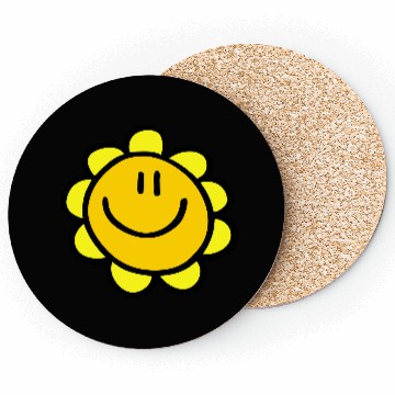 Discover happy smiling sun flower Coasters