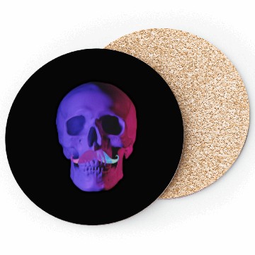 Discover Neon Mustache Skull Coasters