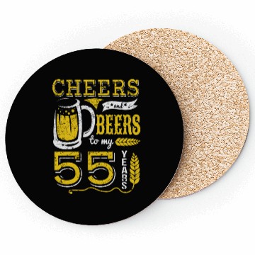 Discover Cheers and Beers 55th Birthday Gift Idea Coasters
