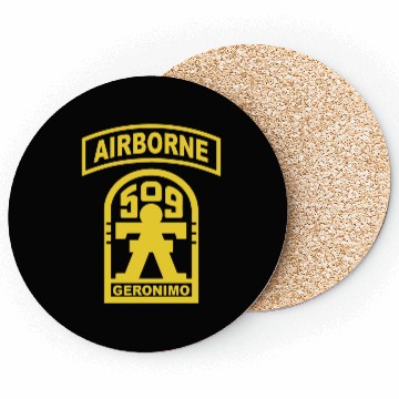 Discover Geronimo 509th Airborne Parachute Infantry US Army Coasters