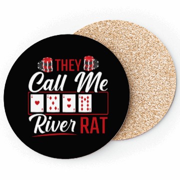 Discover River Rat Funny Poker Player Texas Holdem Lucker Coasters
