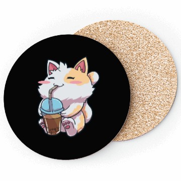 Discover Cat Bubble Tea Anime Coasters