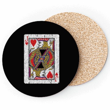 Discover jack of hearts playing card Coasters