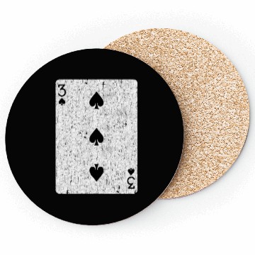 Discover three of spades playing card Coasters
