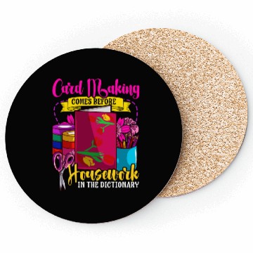 Discover Card Making Comes Before Housework Scrapbook Coasters