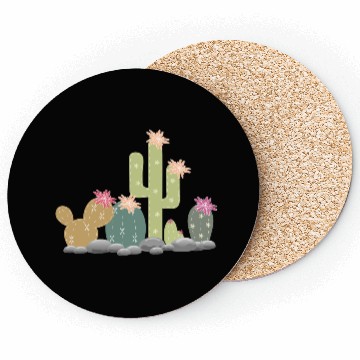 Discover Cactus rock garden with different cacti Coasters