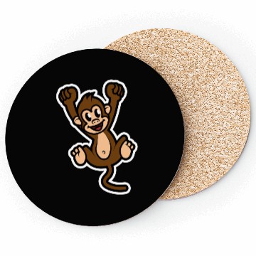 Discover Brown Monkey - Cartoon Animals - Cartoon Island Coasters