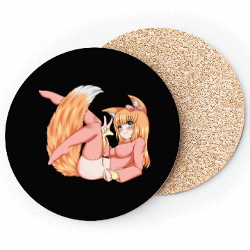 Discover Foxy girl hen Manga Anime Waifu japanese sexy Coasters