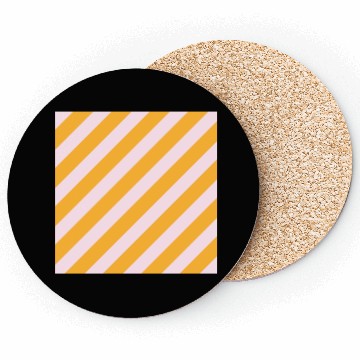 Discover Stripes Rose Yellow Coasters