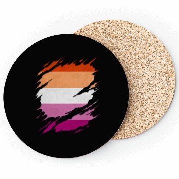 Discover Lesbian Pride Flag Ripped Reveal Coasters