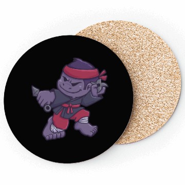 Discover Gorilla Monkey Ninja Samurai gift Coasters