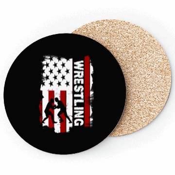 Discover Wrestling American flag Coasters