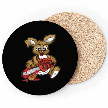 Discover BAD BUNNY WITH CHAINSAW Coasters